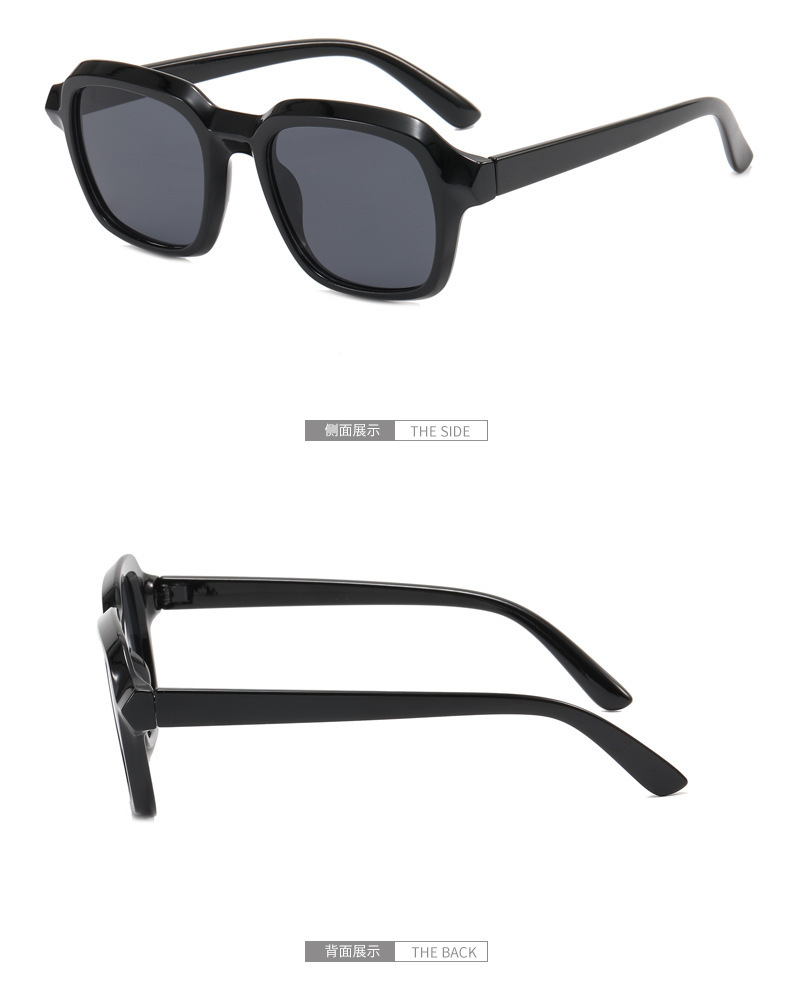 跨境 新款店长热推复古太阳镜 欧美时尚多边形黑色墨镜女太阳眼镜详情8