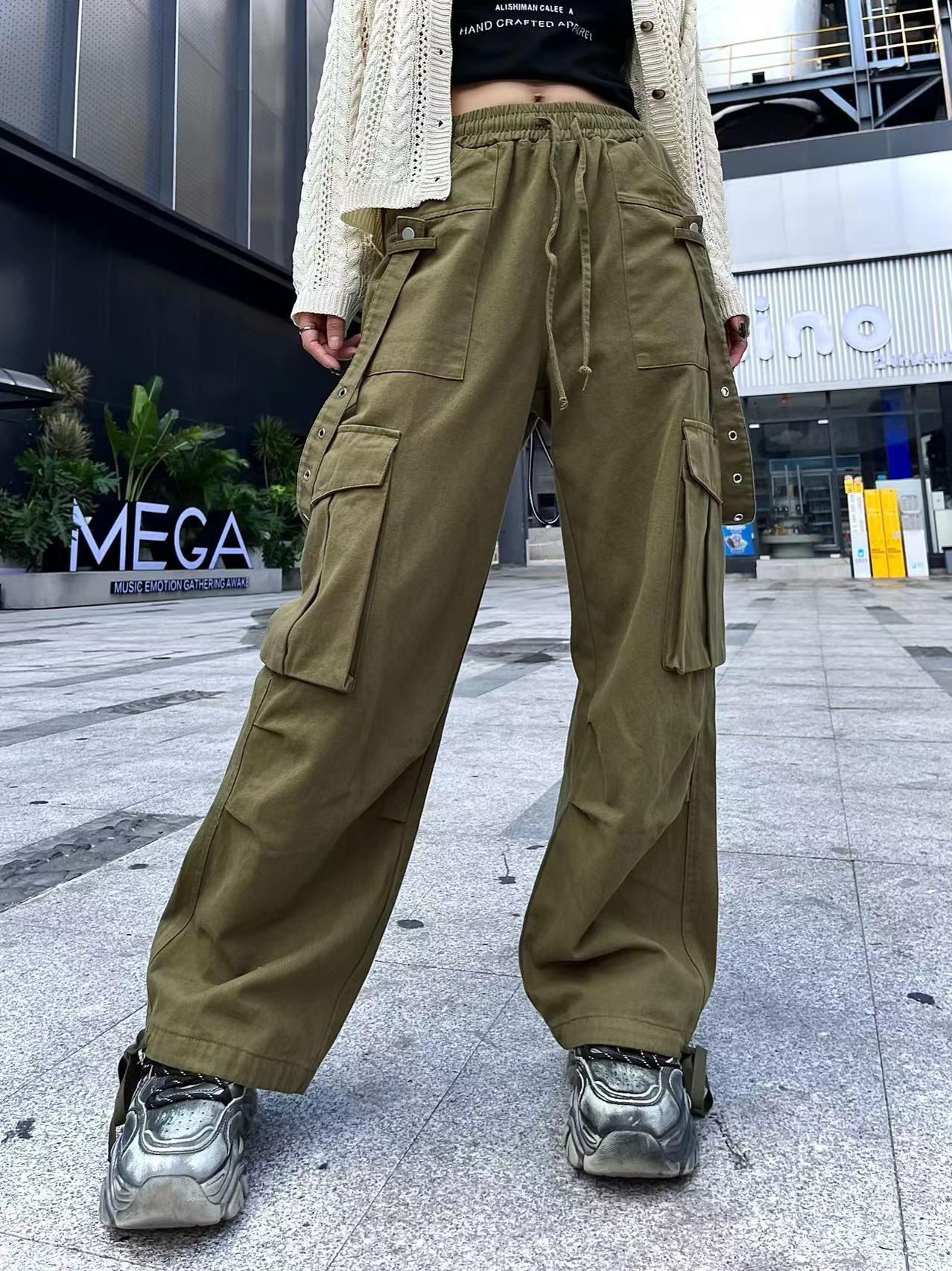 2023 Petite and hot girl high-waisted long retro work pants for women, autumn straight-leg long pants, black casual pants for women pic 4