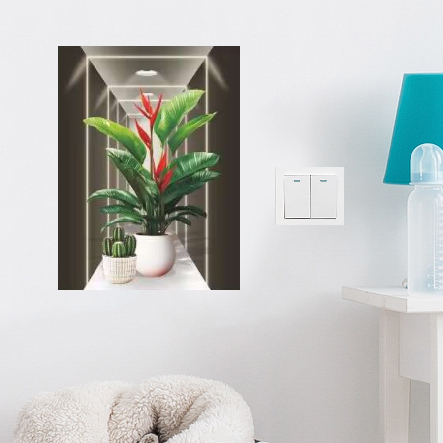 2024新款卧室客厅装饰贴纸立体墙贴层层贴植物花卉贴纸详情3