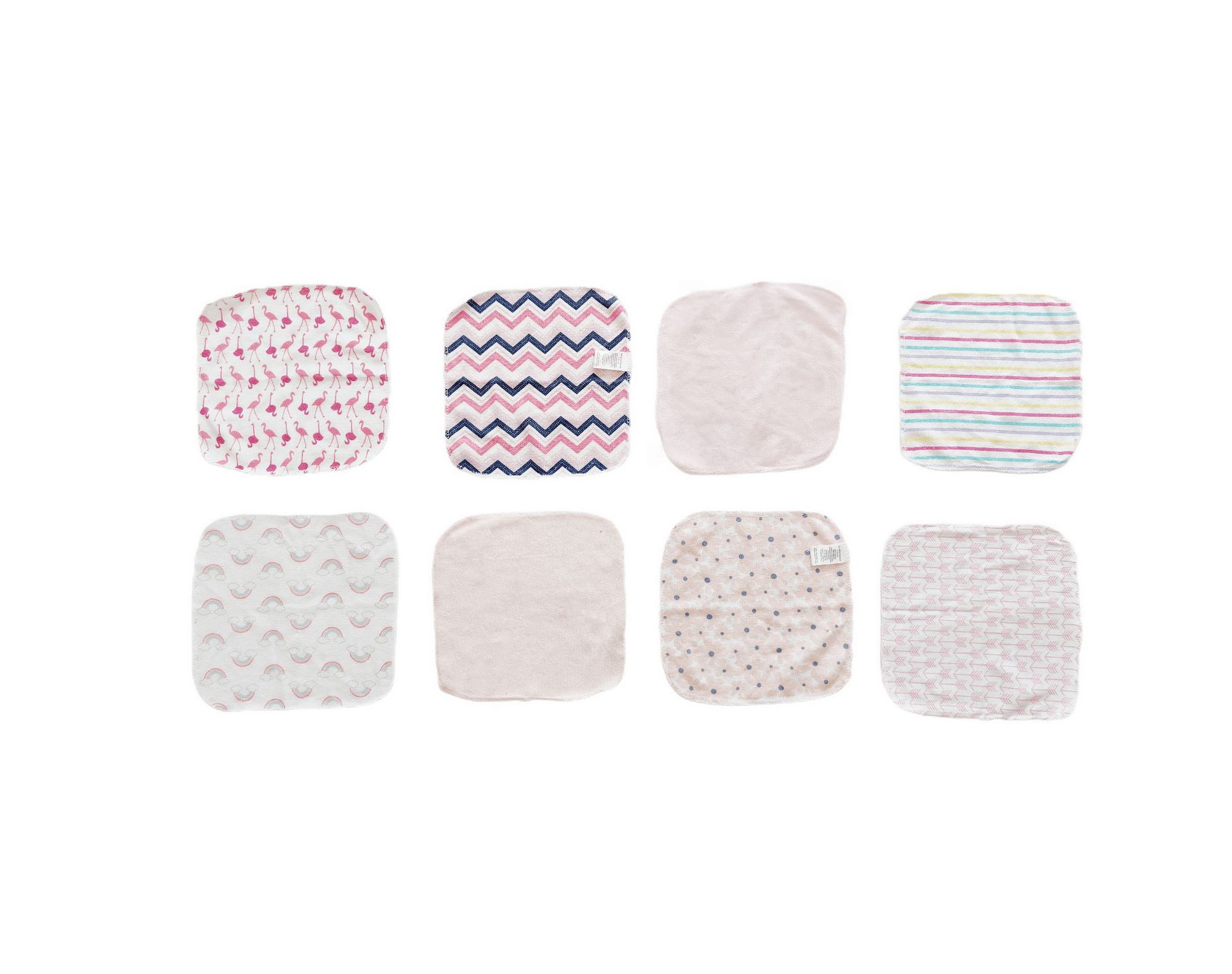 婴幼儿方巾口水巾汗巾超软男女宝款12pcs一包多重花形随机配详情20