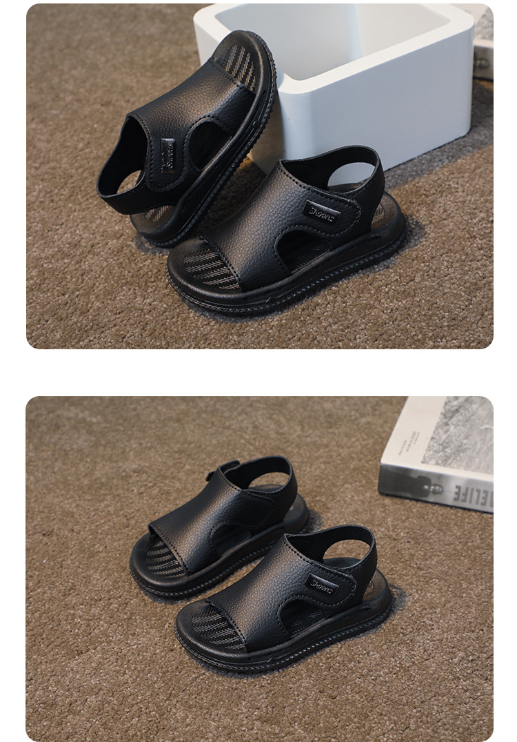 儿童沙滩凉鞋2024新款手工上线防滑耐磨时尚舒适软皮凉鞋宝宝凉鞋详情16