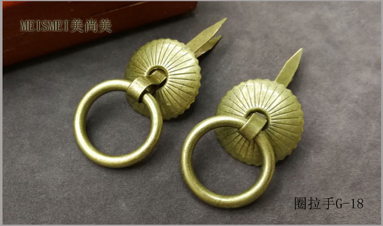30mm antique copper-plated small circular drawer handle, new Chinese-style medicine cabinet, tea canister gear buckle ring, circular pull ring pic 4