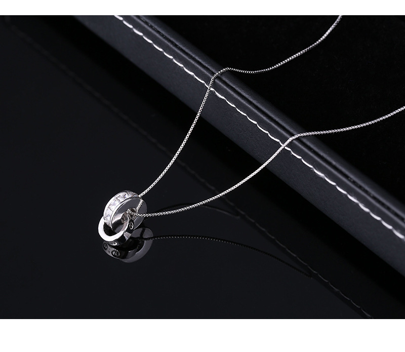 简约森系气质项链女颈链脖子饰品韩国锁骨链学生短款镶嵌水钻吊坠详情3