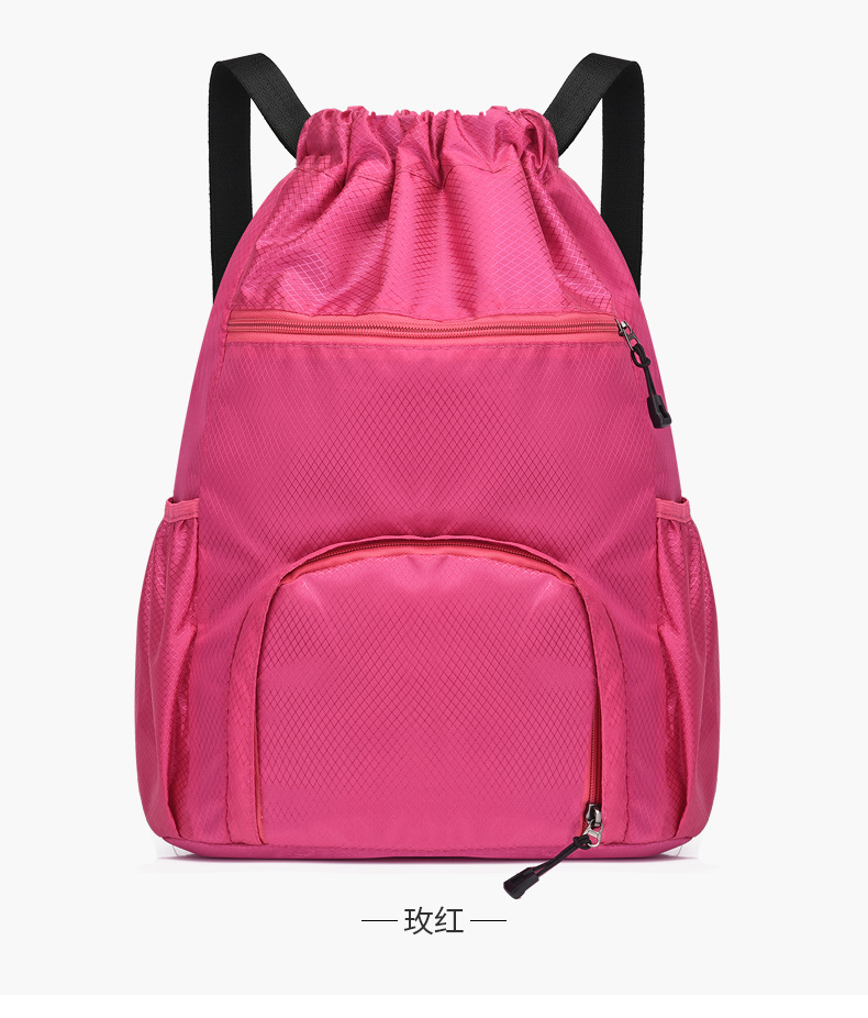 束口收纳袋大容量运动抽绳多功能篮球包干湿分离游泳包旅游双肩包详情23