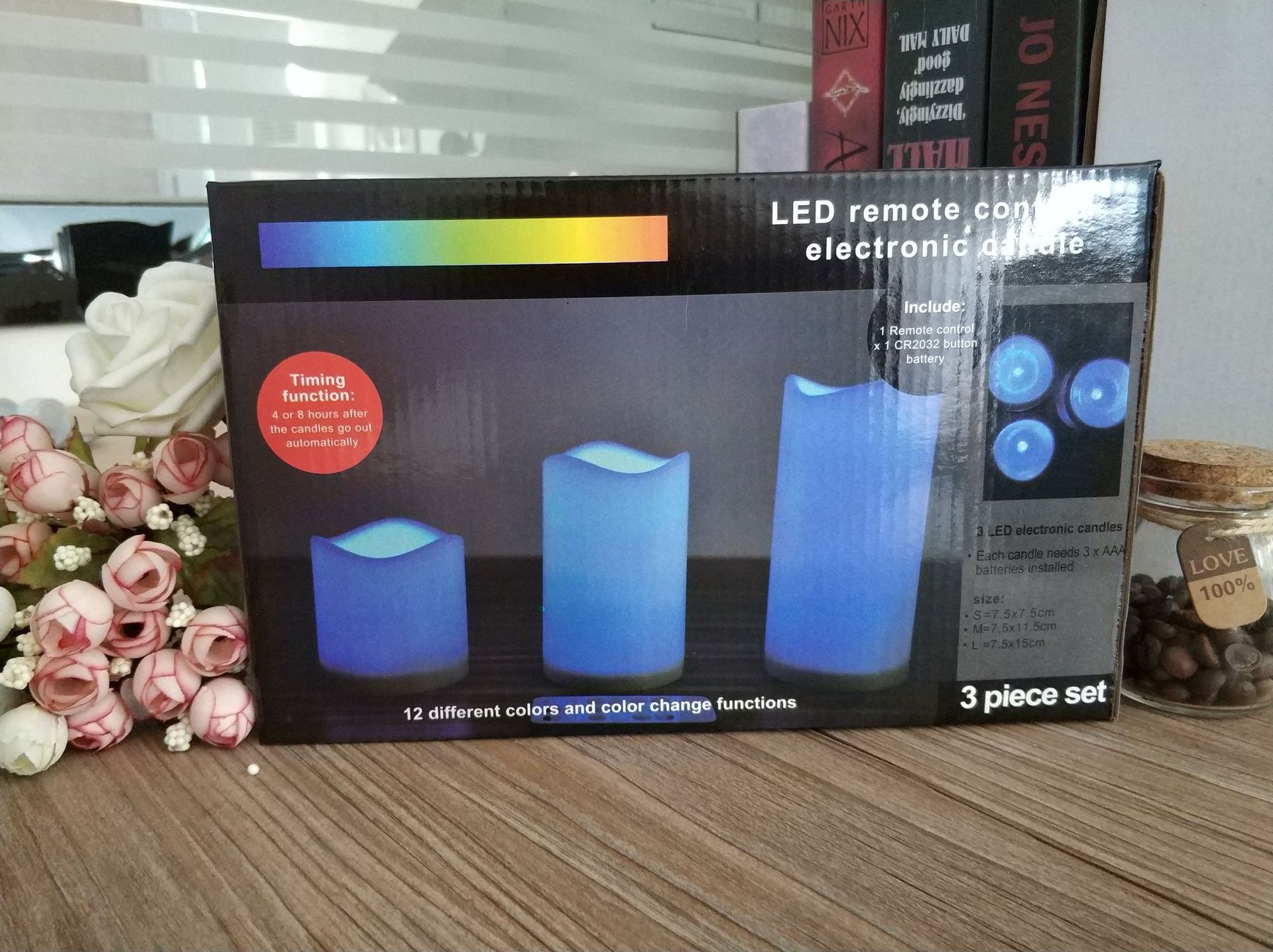 Creative led electronic candle lamp simulation 18-key intelligent remote control candle decorative handicraft display item pic 9