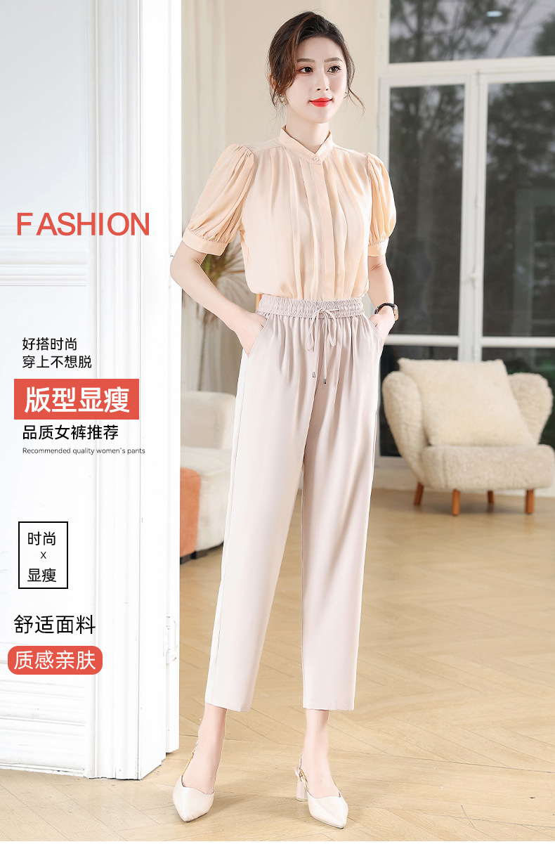 中年妈妈春夏休闲裤2024新款百搭长裤中老年女裤时髦洋气直筒裤子详情18