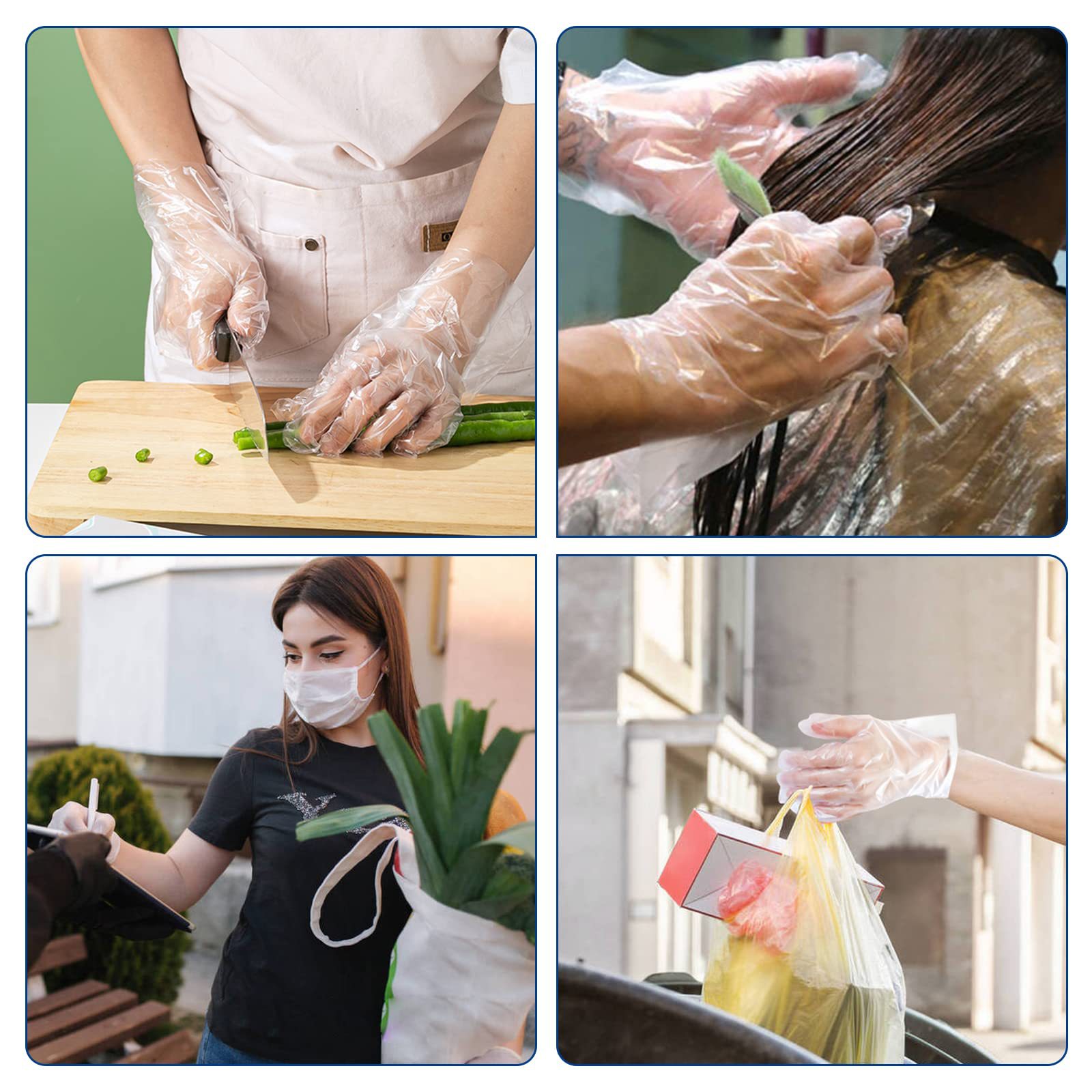 外贸英文包装 一次性手套家用防水厨房烘焙PE手套详情5