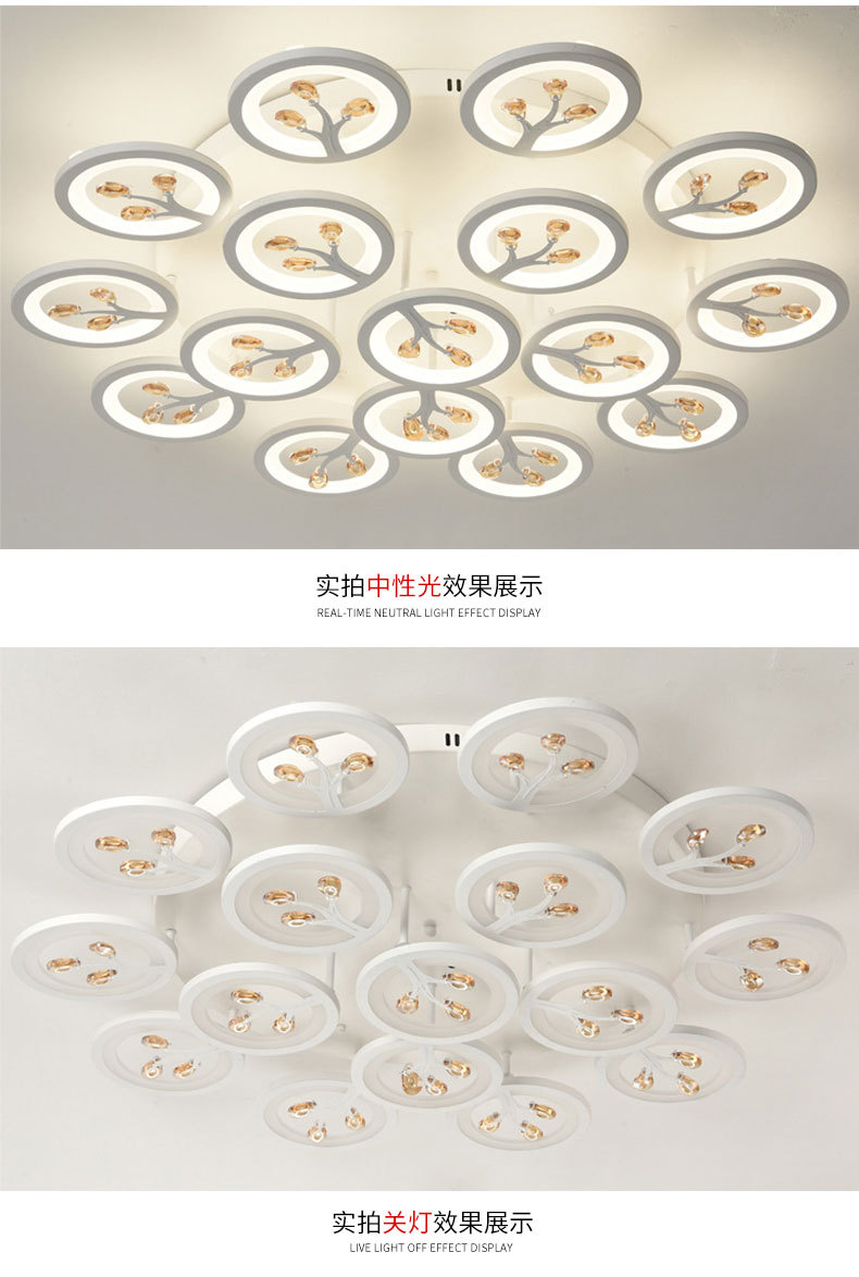 2022 nuevo cristal sala de estar lámpara atmósfera simple moderno hogar dormitorio luminaria paquete led techo luz al por mayor pic 13