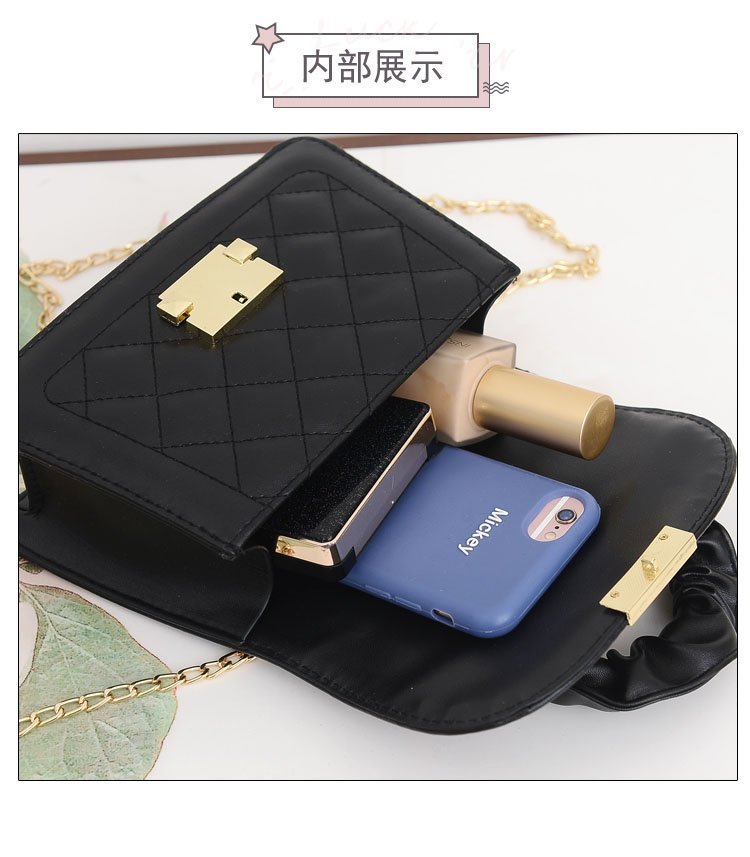 2024秋季新款时尚链条包包女斜挎包小方包简约菱格腋下包单肩包详情14