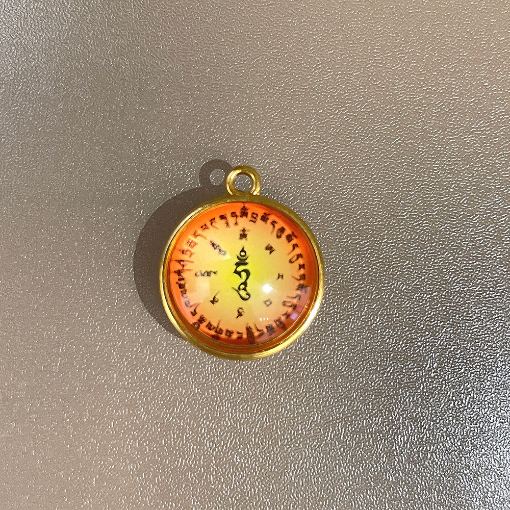 玻璃戒面 五路财神九尾狐狸八大守护神唐卡八卦绿度母手串链配件详情4