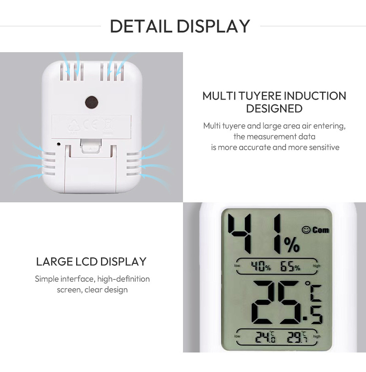 Mini electronic thermometer, household indoor baby bedroom temperature and humidity meter with magnetic attraction pic 8