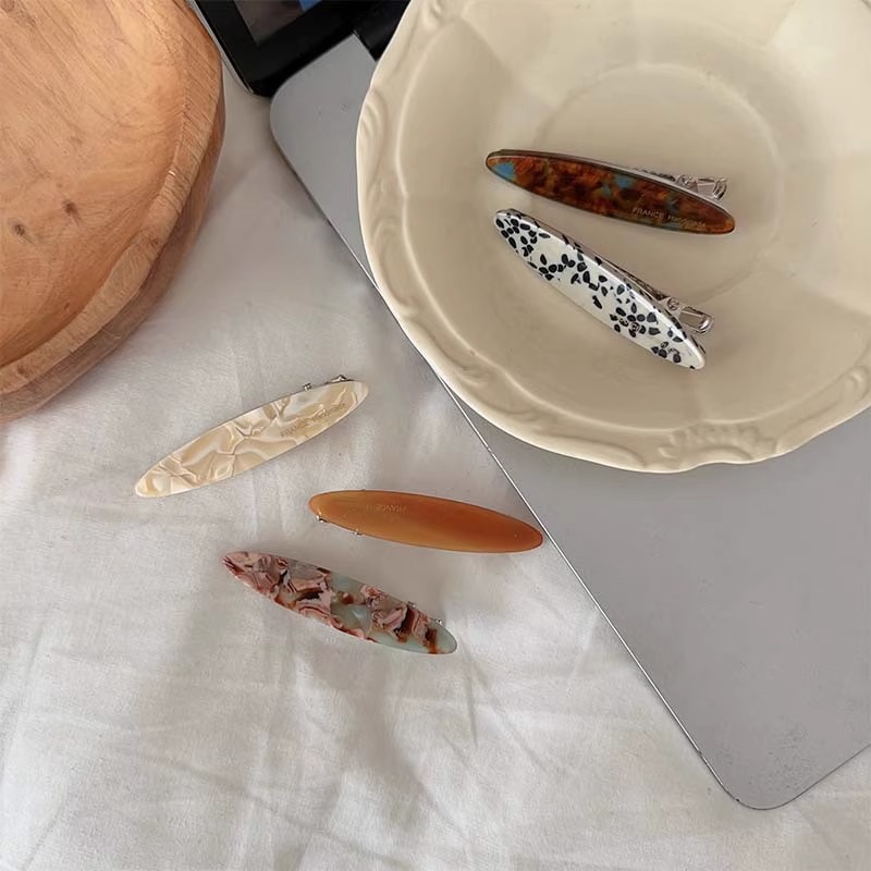 韩国醋酸一字发夹高级感简约复古前额刘海夹碎发卡头饰侧边鸭嘴夹详情4