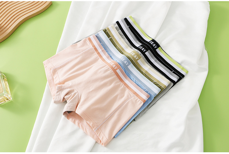 纯色棉内裤女士内裤修身平角裤简约透气女装平角裤详情11