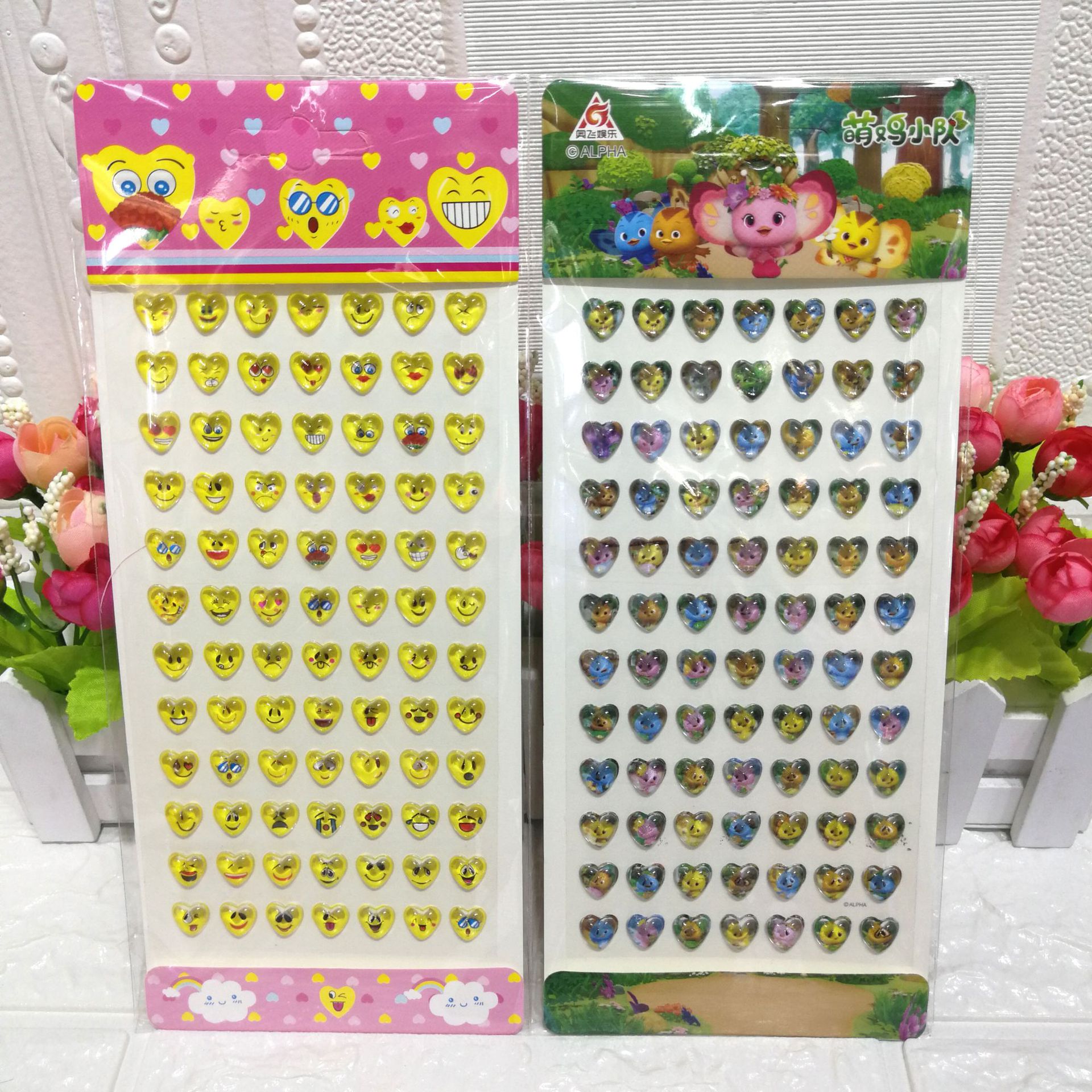 Officially authorized cartoon acrylic diamond and gemstone stickers, heart-shaped 10mm round diamond stickers, DIY mobile phone stickers pic 8