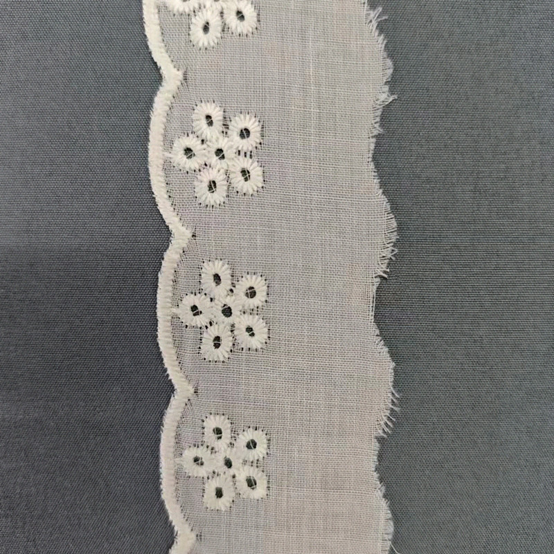Wholesale of cotton embroidered lace, hollowed-out lace, embroidered skirt hem, clothing accessories, milk silk, perforated, barcode 2.5 pic 7