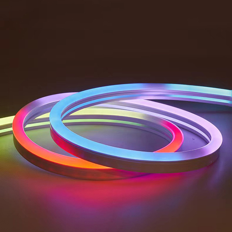 12V low-voltage LED neon light strip, 6*12 color-changing RGB flexible light strip, 5M with power supply, remote control and card suction set pic 1