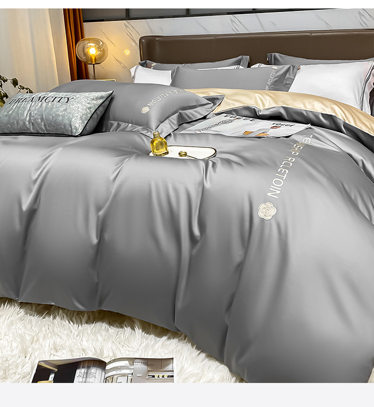 炫耀 水星家纺刺绣全棉加厚磨毛三四件套宿舍纯棉床上用品四件套详情6