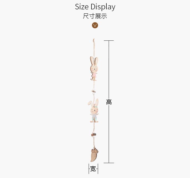 Haobei Easter Decorative Items, Easter wooden Double Rabbit Pendants, wooden Easter Egg pendants, hanging ornaments, wholesale pic 3