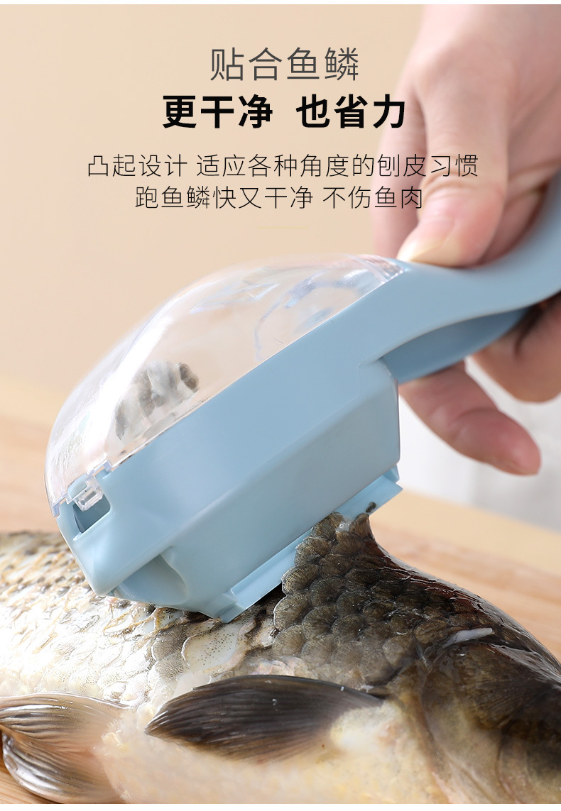 Dolphin fish scale remover with cover, kitchen fish scale remover, manual fish scale remover, fish scale remover pic 3