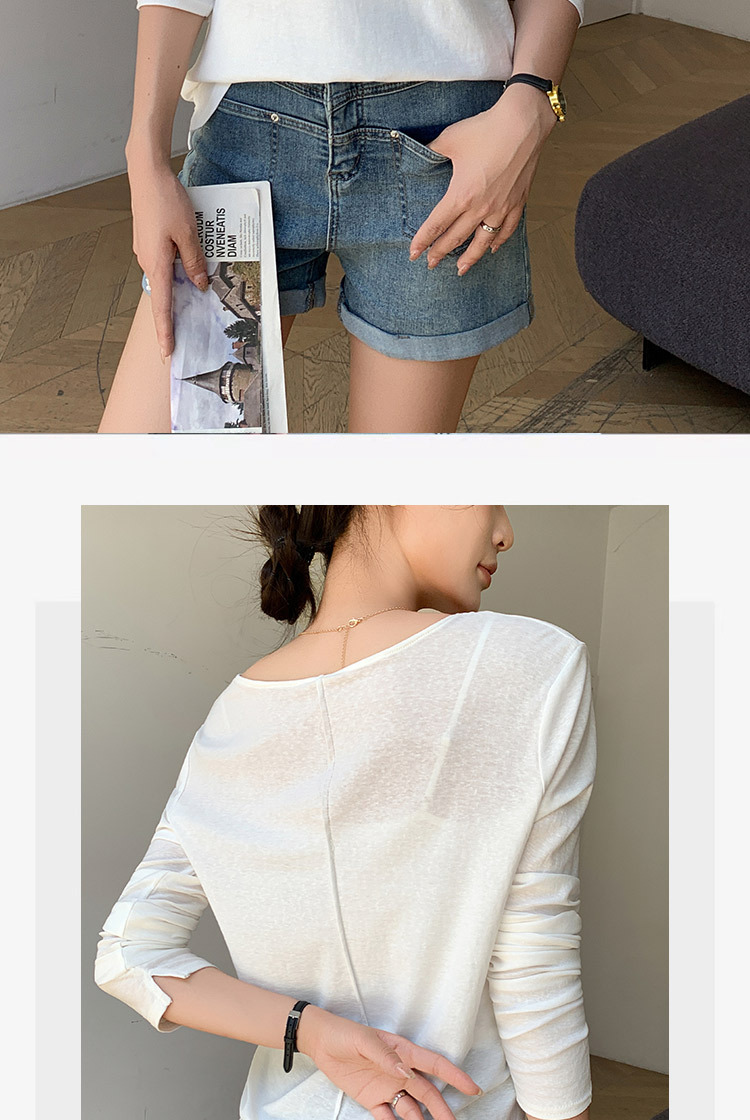 H192u collar sun-protective smock for women, a thin summer style, paired with a long-sleeved T-shirt, loose and slimming, laid-back base layer top pic 12