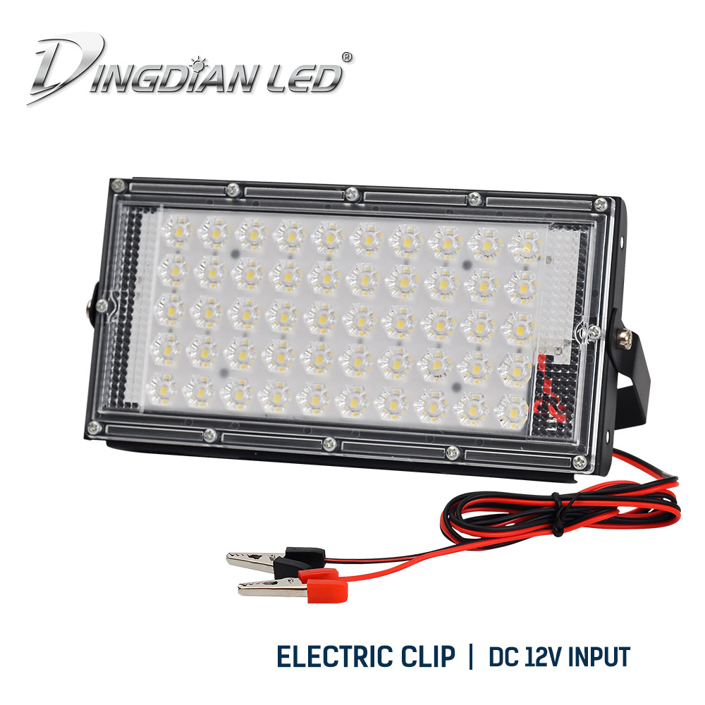 LED12V low-voltage floodlight, outdoor waterproof 50W clip floodlight, outdoor street lighting, cross-border supply pic 1