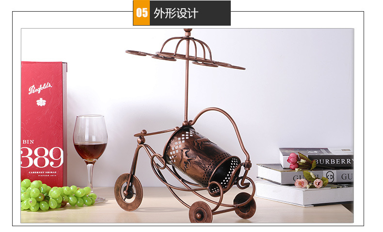 马花战车红酒架 创意高脚杯倒挂红酒架子 欧式铁艺红酒架 红酒架子  杯架 葡萄酒架 酒吧用品 酒店用品 桌面摆件 红酒架详情8