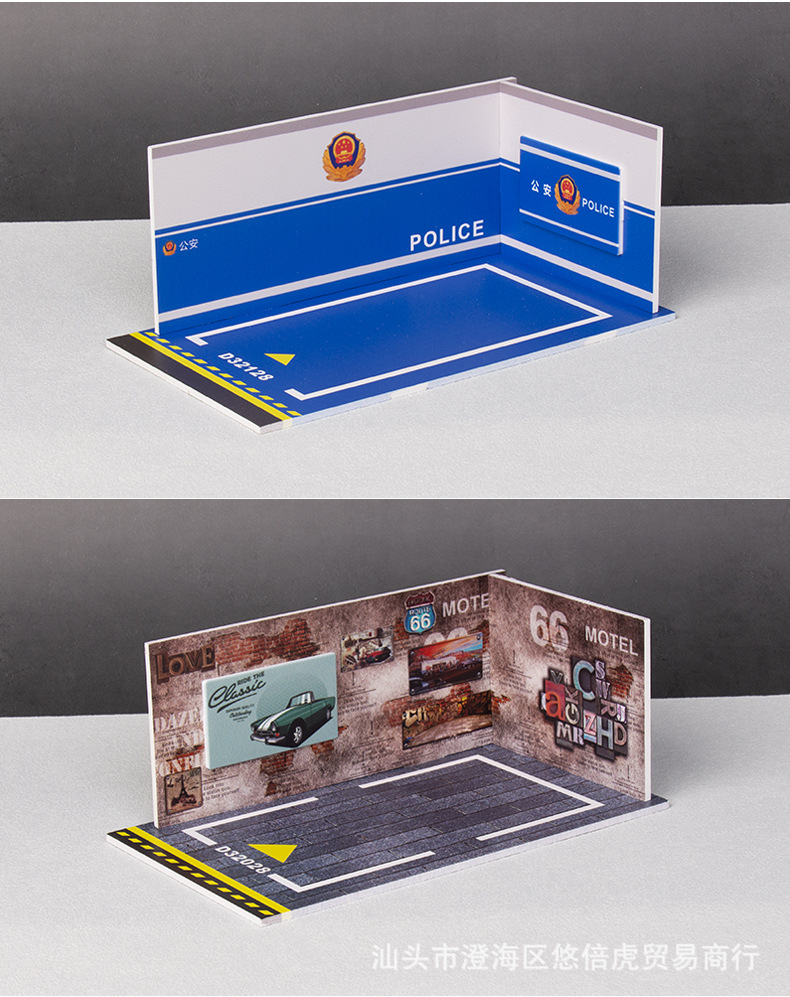 Car model scene 1:32 alloy car parking lot assembly PVC display with lighting ornaments wholesale pic 4