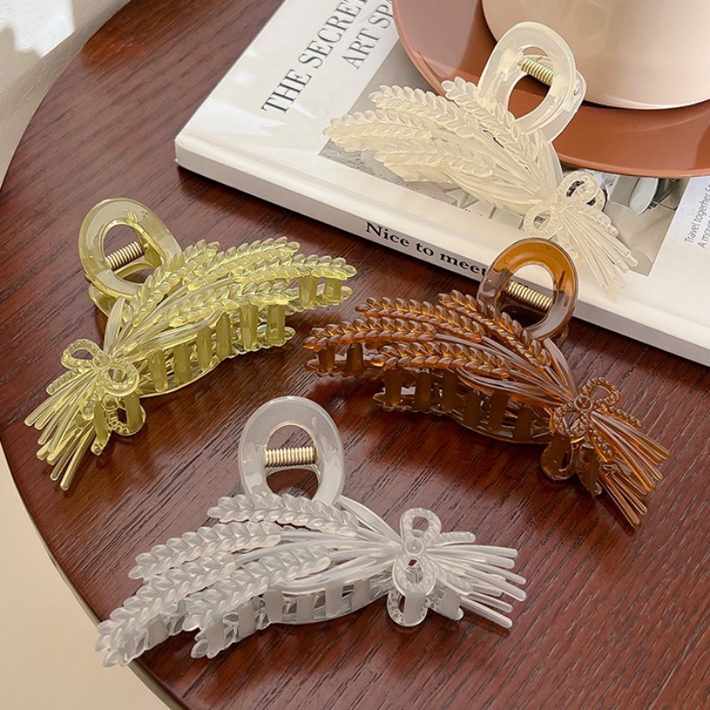 Spring and summer bestsellers: Wheat ear hair clips for women, simple and creative, back of the head hair claw clips, shark clips, hair accessories and headwear pic 12