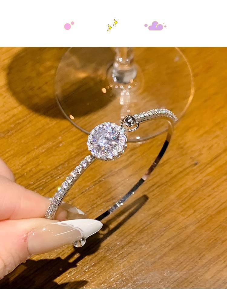 Korean bestseller, super shiny round zircon bracelet, simple and versatile, high-quality, perfect for best friend gifts, wholesale of bracelets and jewelry pic 19