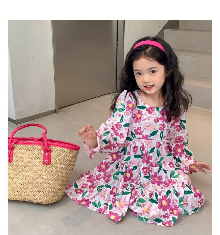 图图小象女童秋季童装儿童韩版碎花连衣裙洋气针织开衫宝宝套装详情38