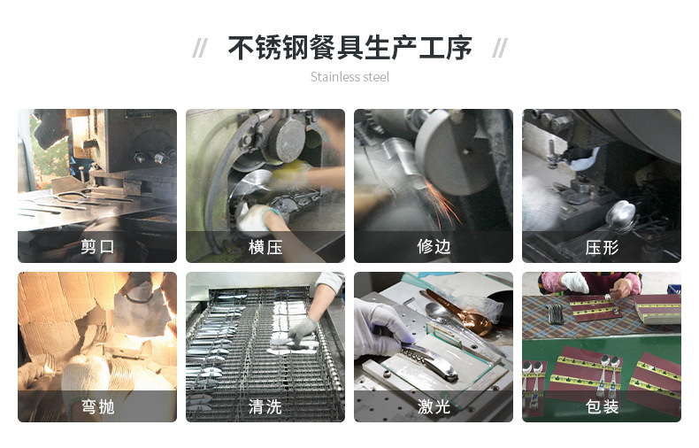 亚马逊跨境牛排刀叉勺430不锈钢餐具西餐 礼品餐具套装详情11