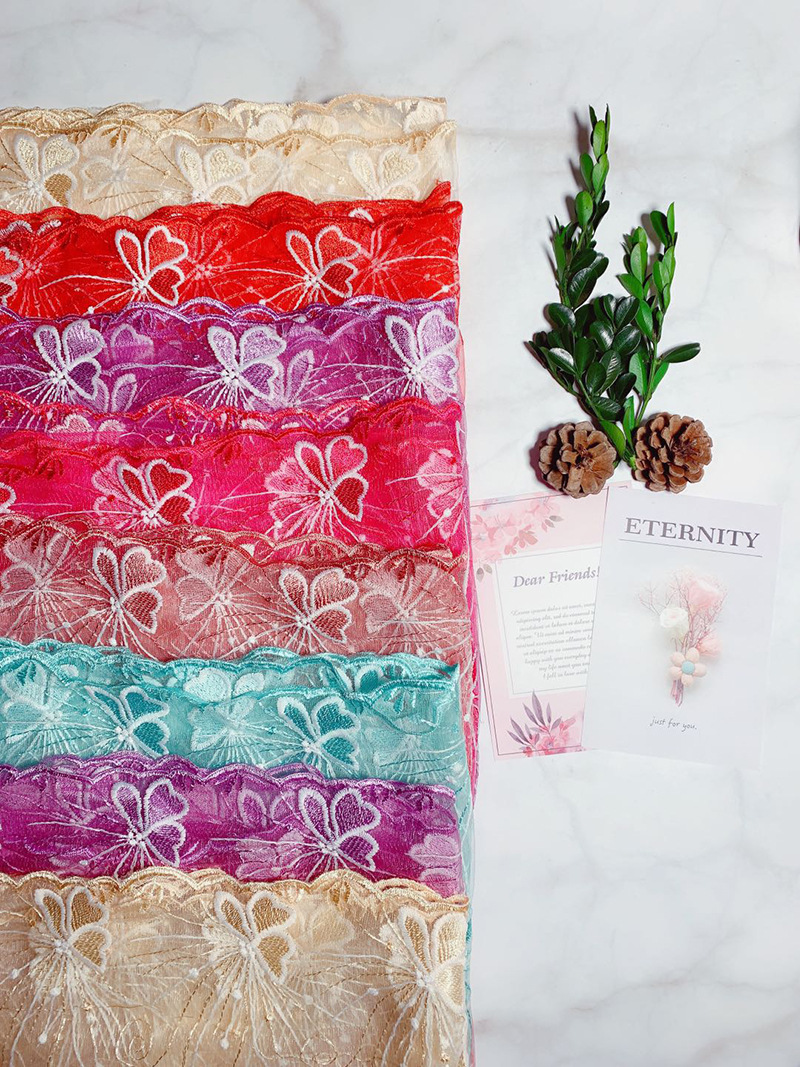 Factory direct sales of home textile accessories, embroidery, large butterfly fabric, clothing, window screen accessories, multiple specifications customized pic 4