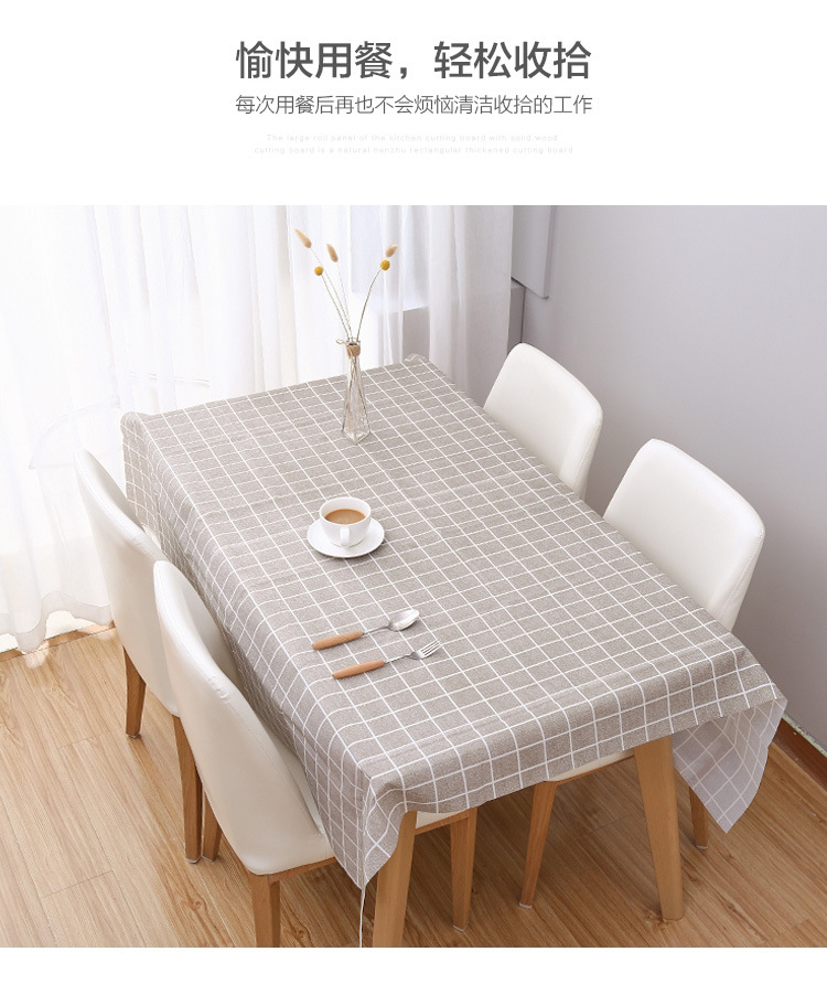 Wholesale of home fresh and clean checkered waterproof tablecloths, oil-proof and heat-resistant PVC tablecloths for living room dining tables pic 11