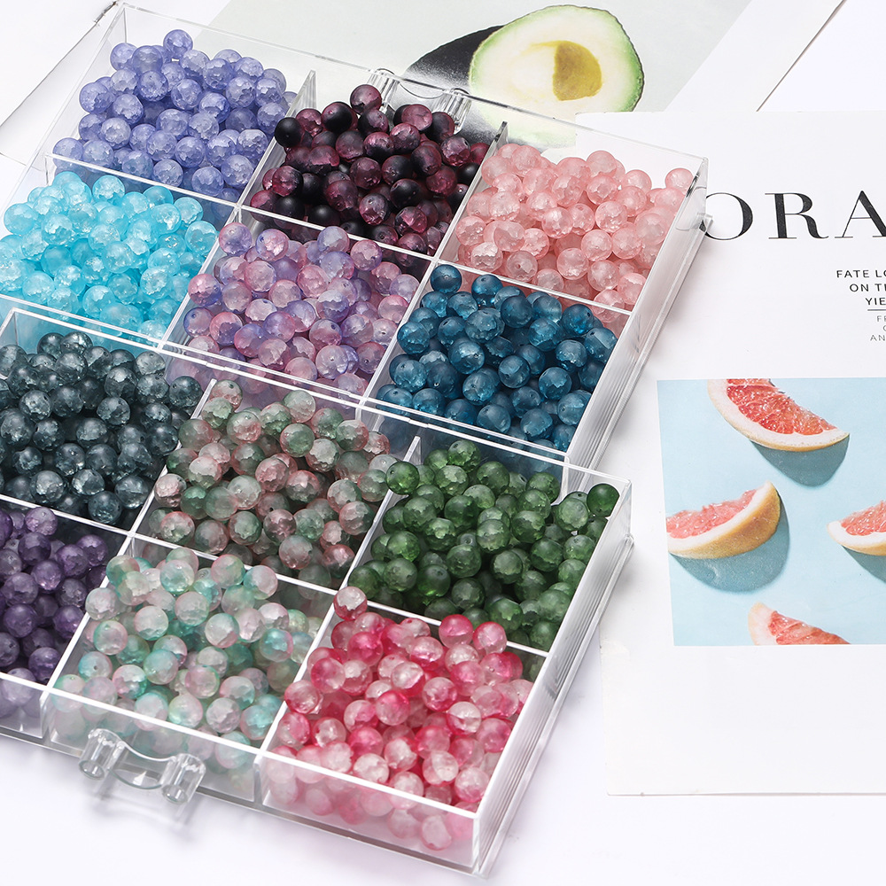 圆珠爆花10mm琉璃珠手工串珠玻璃散珠子 diy手链手串饰品配件批发详情12