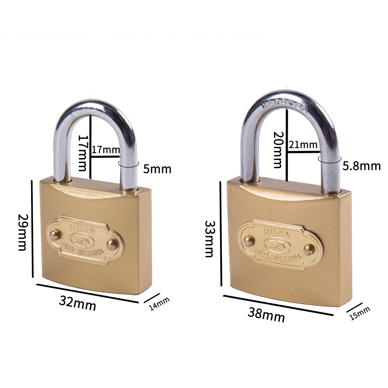 Huan brand manufacturer wholesale imitation copper lock heads, Pujiang padlocks, iron padlocks, lock heads imitation copper padlocks pic 8