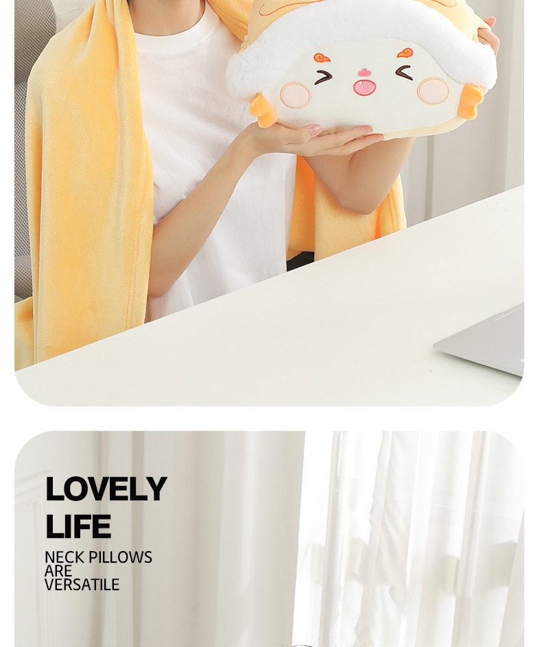 龙年吉祥物暖手捂抱枕毯二合一新年礼物多功能抱枕被公司年会礼品详情19