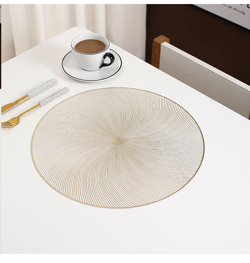 防水烟花绽放餐垫隔热北欧轻奢华圆形垫防滑西餐垫烫金杯垫台灯垫详情7