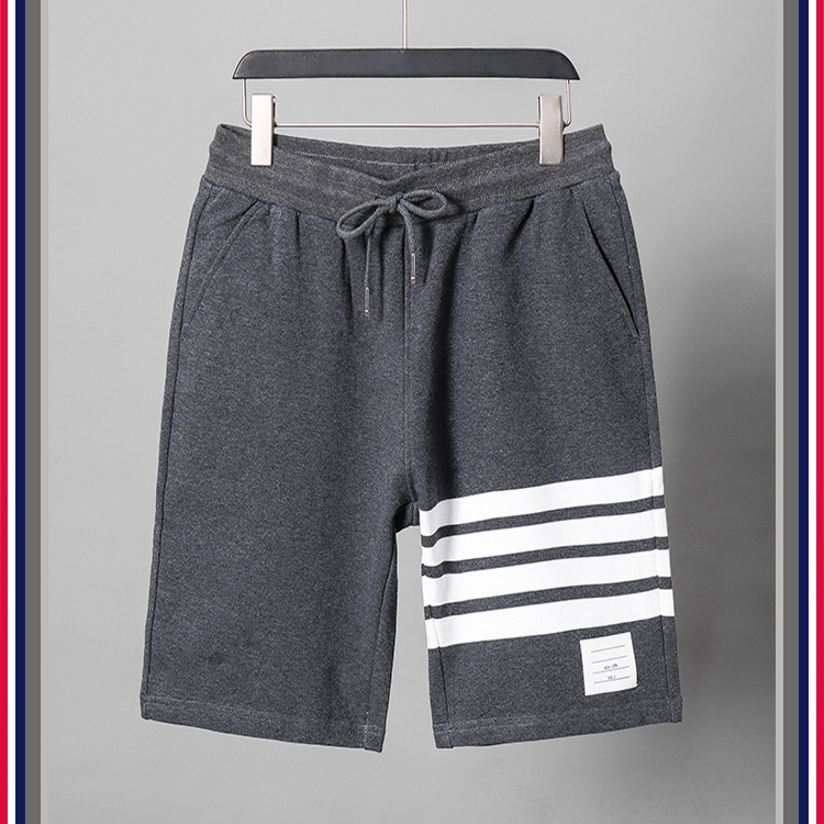 TB teñido teñido cuatro barras rayas moda hombre verano moda pantalones de algodón moda marca pantalones medios pantalones deportivos pantalones casuales hombres pic 38
