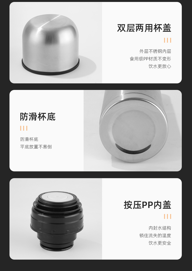 Stainless steel bullet-shaped vacuum insulated cup, anti-drop household large-capacity travel water cup, outdoor portable sports water bottle pic 13
