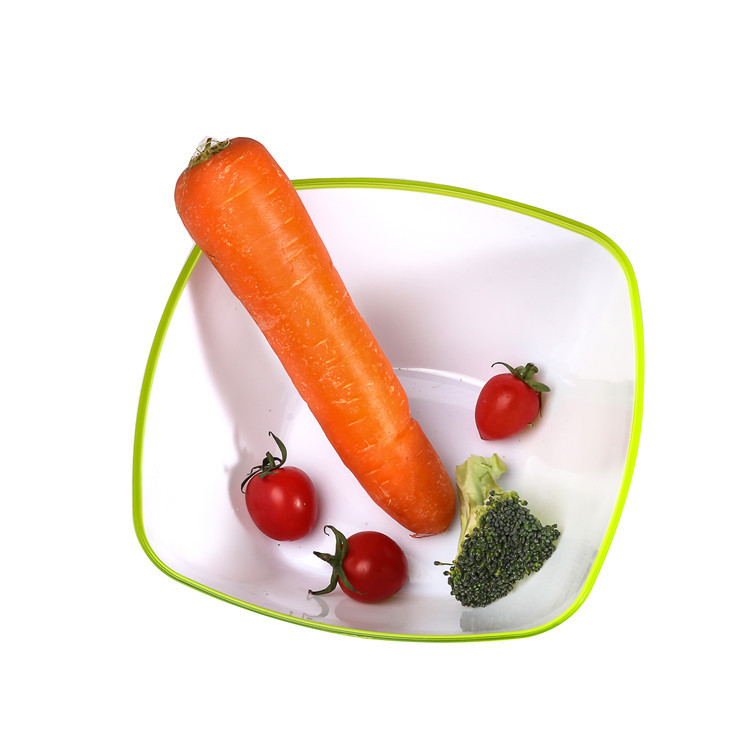 Wholesale solid-color creative new square bowls, PP material double-layer food-grade salad bowls, square two-color bowls pic 5