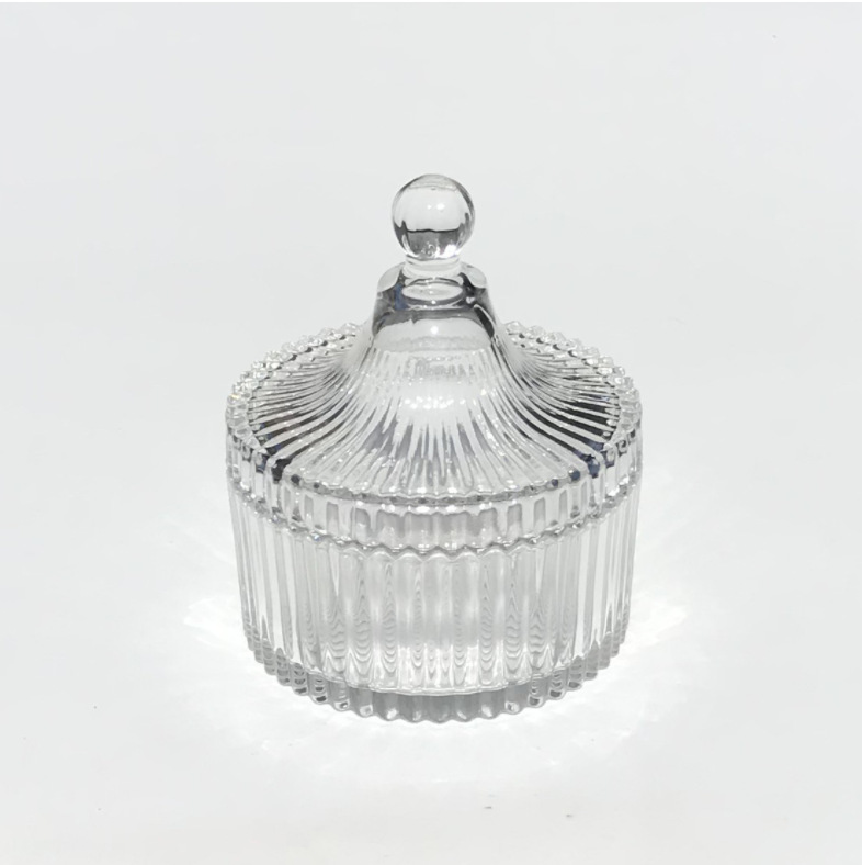 透明玻璃糖缸收纳罐糖果罐婚庆罐蜡玻璃缸带盖玻璃器皿现货批发详情12