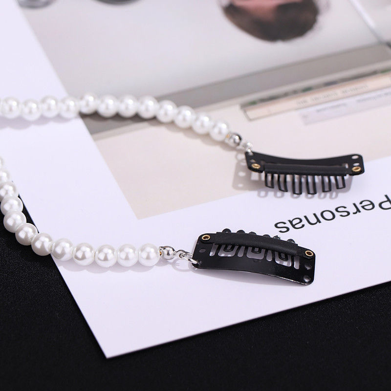Pearl braided hair rope chain, parallel universe encounter you, the same style hair accessory as Yang Chaoyue, dreadlock bow headwear, hair clip pic 8