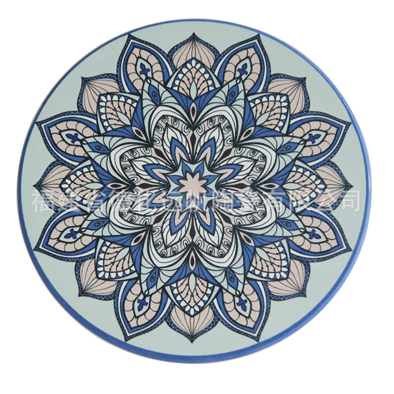 小礼品国风波西米亚风软木底隔热吸水防滑曼陀罗防烫陶瓷餐垫杯垫陶瓷软木隔热垫隔热垫陶瓷杯垫详情5