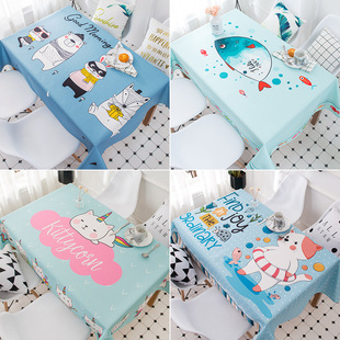 桌布防水防烫茶几垫北欧长方形印花餐桌布台布ins风盖布详情1