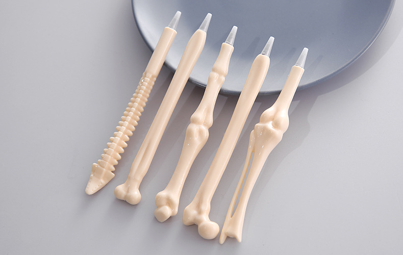 C Cross-border Exclusive bone Ballpoint pens, creative and personalized black signature pens, new and unique stationery items, funny bones pic 2