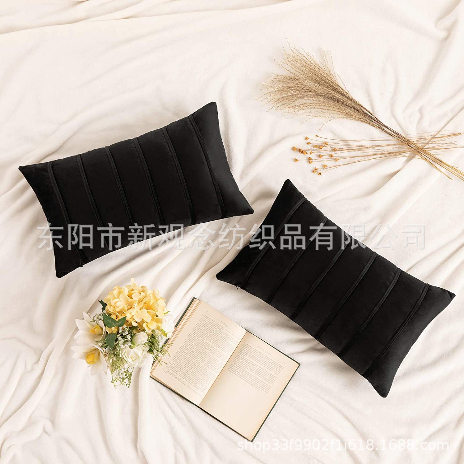 Wholesale factory direct sales of new Dutch velvet waist pillow, velvet throw pillow, light luxury pressure rope, creative throw pillow cover and cushion pic 21