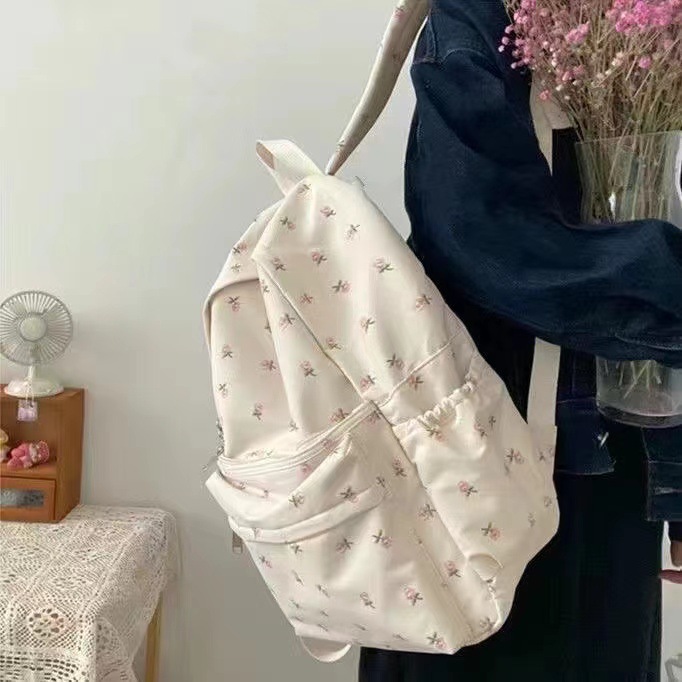 偷偷藏不住赵露思同款书包女款高颜值护脊学生文艺清新碎花双肩包详情5