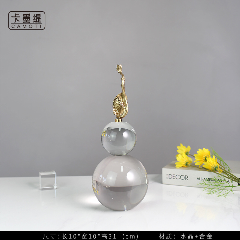 Creative crystal gourd ornaments, new Chinese-style living room wine cabinet, study, office opening gifts, home soft decoration ornaments, home decoration handicrafts ornaments pic 31