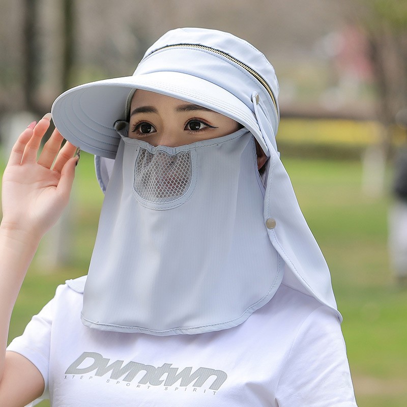 多功能可拆卸遮阳帽子女士夏季大沿防晒沙滩渔夫帽多种戴法采茶帽详情34