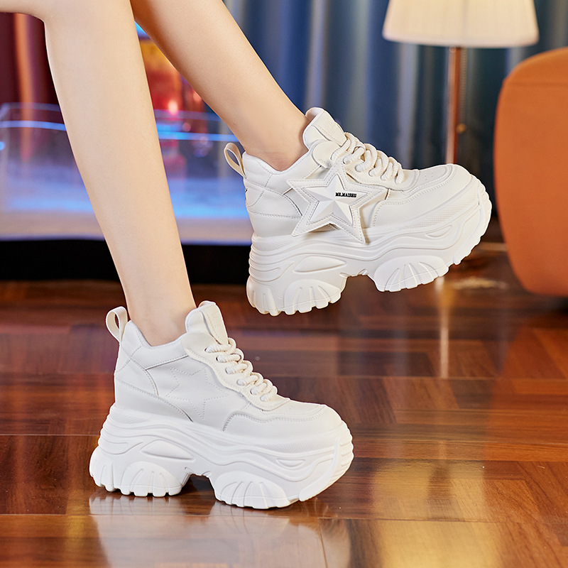 复古老爹鞋2024新款春季松糕厚底小个子休闲运动内增高女鞋8厘米详情3